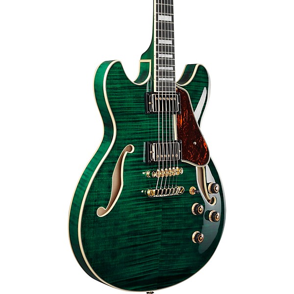 Ibanez Artcore Expressionist AS93FM Electric Guitar Transparent Moss Green - Image 5