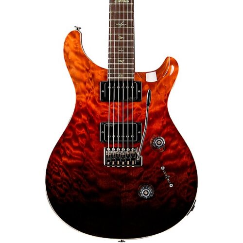 PRS Wood Library Custom 24 Electric Guitar - Fire Red Gray Black Fade
