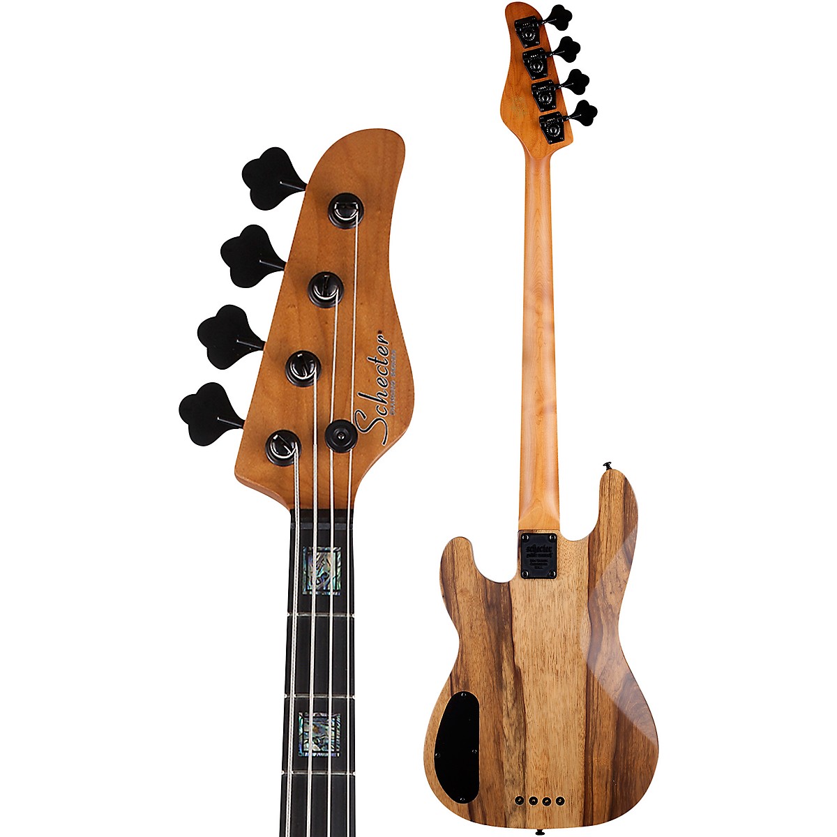 Schecter Guitar Research Model-T 4 Exotic Black Limba Electric Bass Satin Natural - Image 4