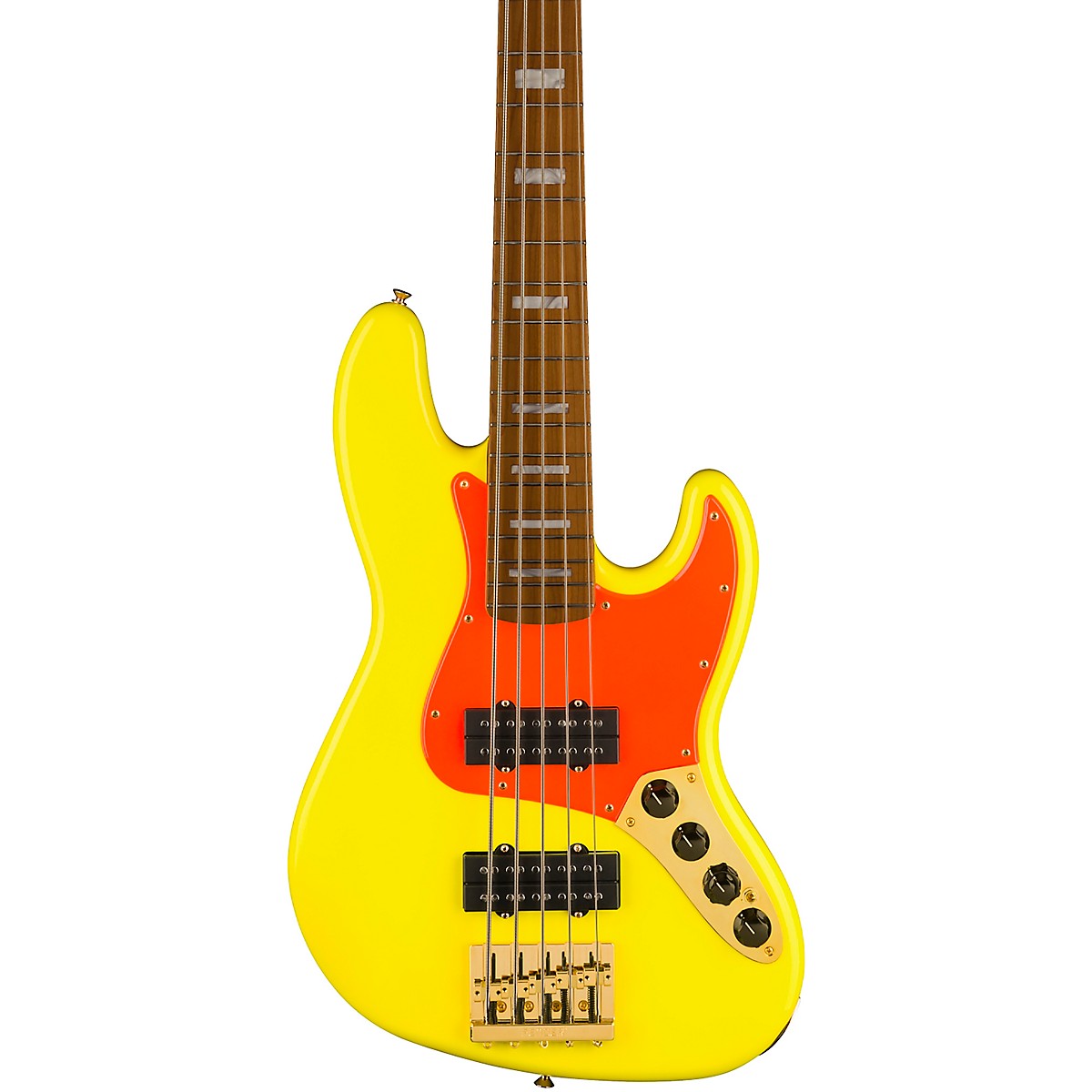 Fender MonoNeon Jazz Bass V Guitar - Fluorescent Yellow