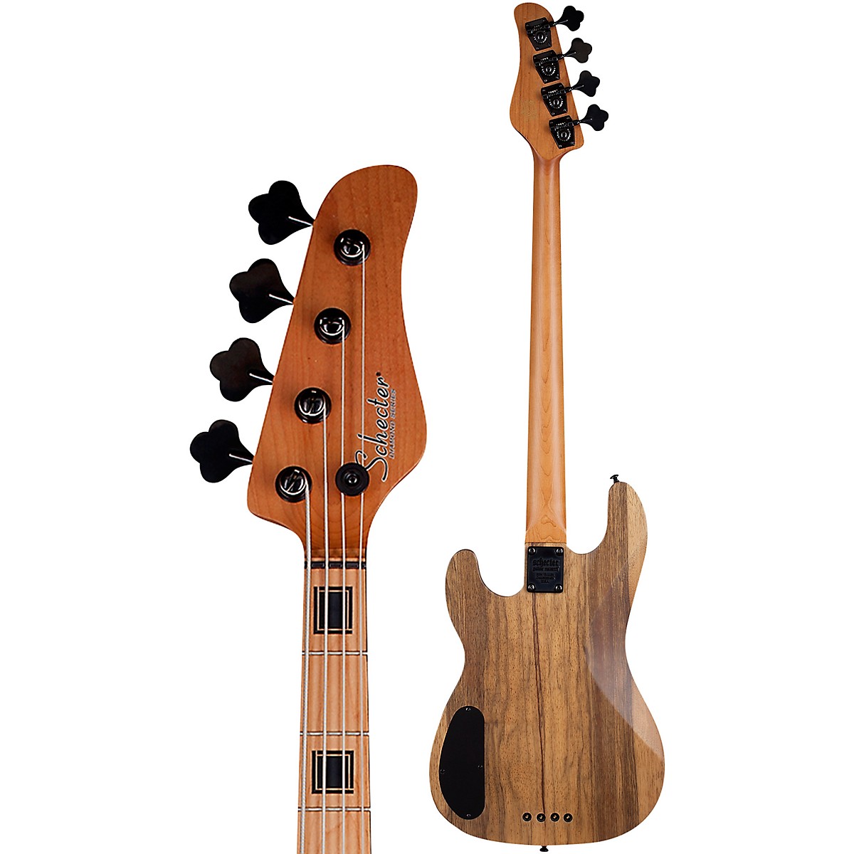 Schecter Guitar Research Model T Exotic Ziricote 4 Electric Bass Natural Satin - Image 4