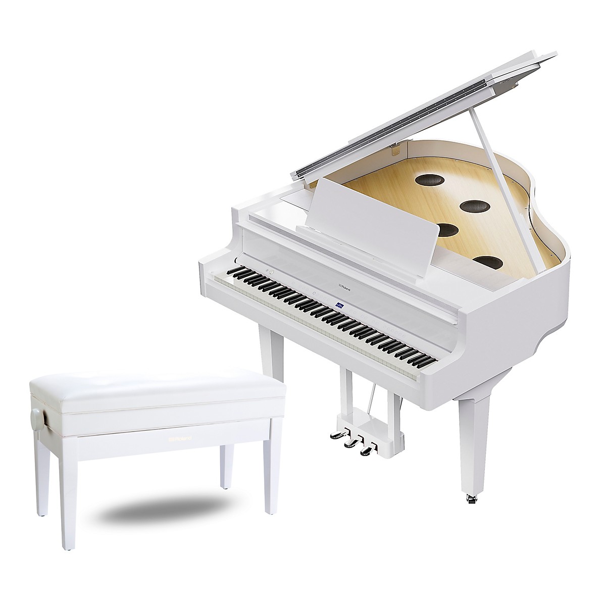 Roland GP-9 Digital Grand Piano With Bench Polished White