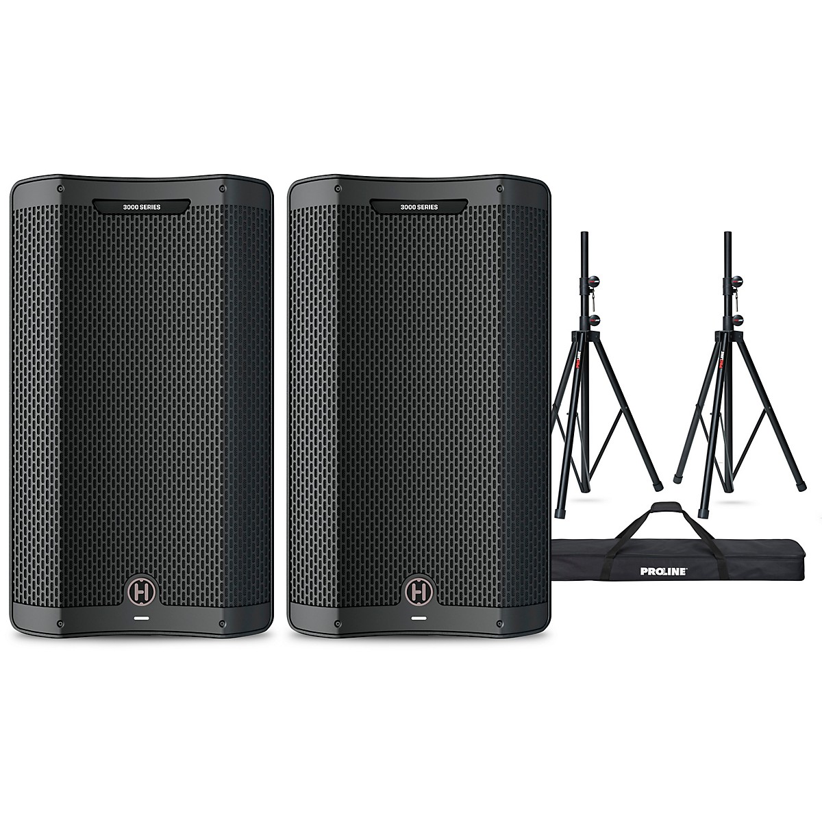 Harbinger VARI V3412 12" Powered Speakers Package With Stands