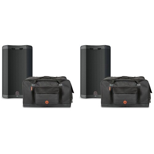Harbinger VARI V3415 15" Powered Speakers Package With Avenue II Road Runner Bags