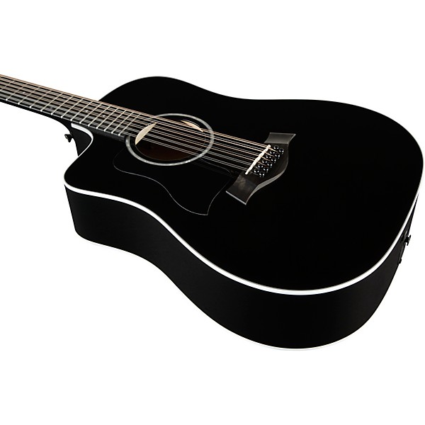 Taylor 250ce Plus Dreadnought 12-String Left-Handed Acoustic-Electric Guitar Black - Image 5