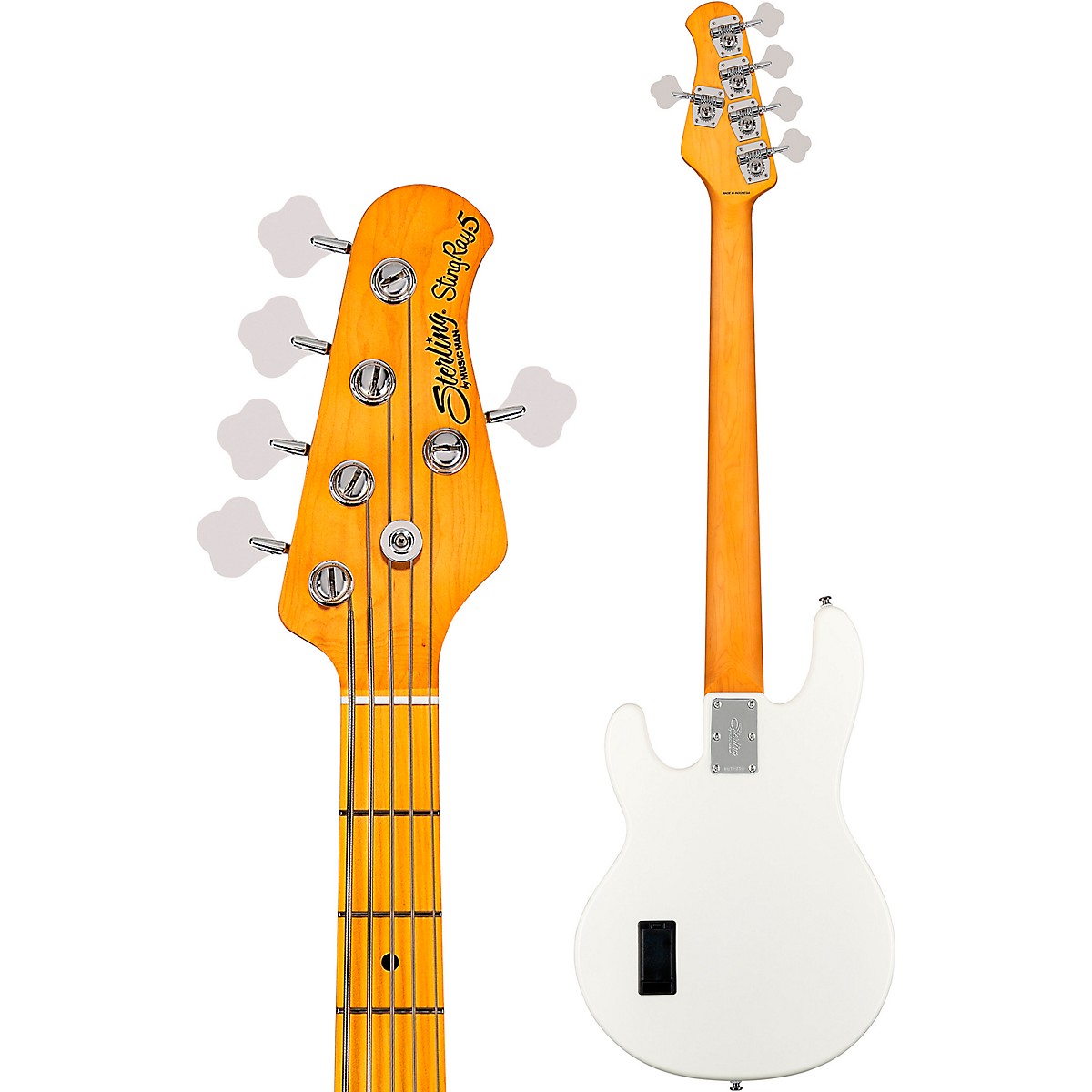 Sterling by Music Man StingRay Classic 5 RAY25CA Bass Guitar - Olympic White - Image 4