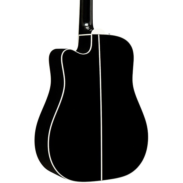 Takamine EF381DX 12-String Dreadnought Cutaway Acoustic-Electric Guitar Black - Image 2