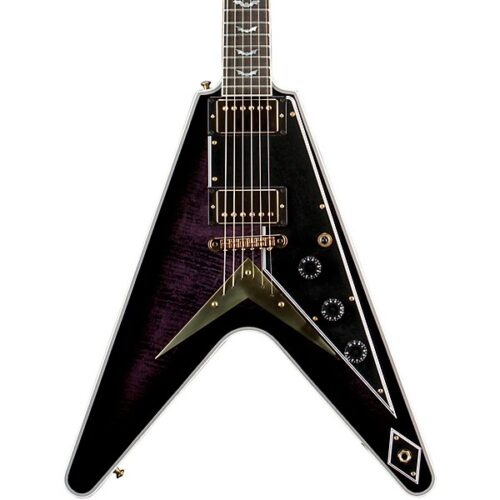 Gibson Custom Flying V Custom Bats in Flight Electric Guitar - Dark Purple Burst