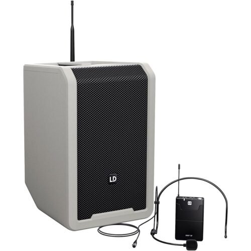 LD Systems ANNY 8 Portable 8" Battery-Powered Speaker With Wireless Headset Mic, Urban Grey