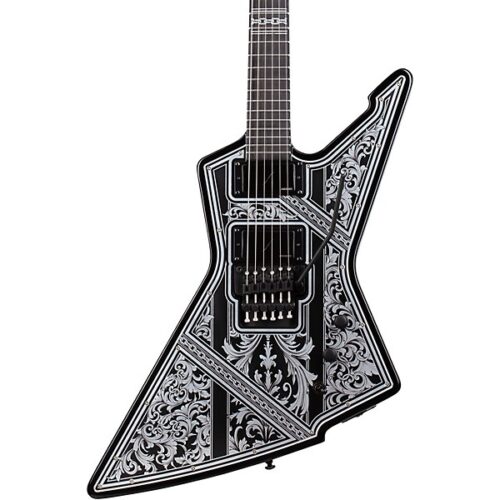 Schecter Guitar Research E-1 FR Przym Palladium Electric Guitar Gloss Black