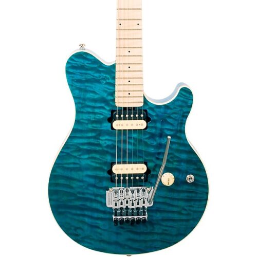 Ernie Ball Music Man Axis Premium One Piece Electric Guitar - Translucent Blue